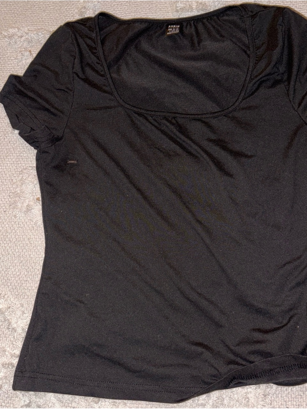 SHEIN Black Scoop Neck Short Sleeve Tee